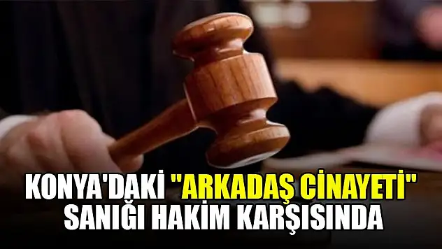 Konya'daki 'arkadaş cinayeti' sanığı hakim karşısında
