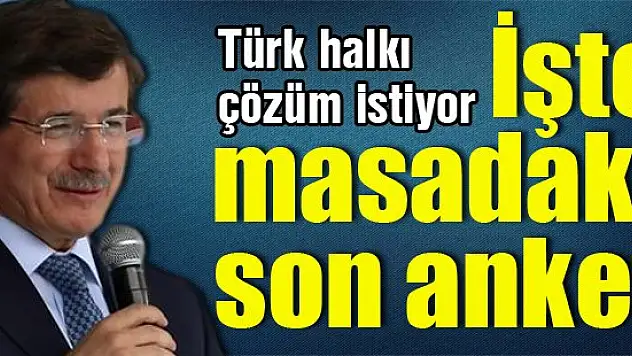 İşte Davutoğlu'nun önündeki son anket