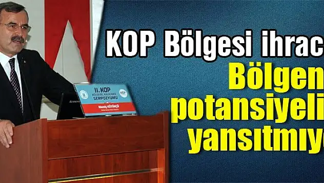 'KOP Bölgesi ihracatı, bölgenin gerçek potansiyelini yansıtmıyor'