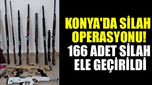 Konya'da silah operasyonu: 166 adet silah ele geçirildi