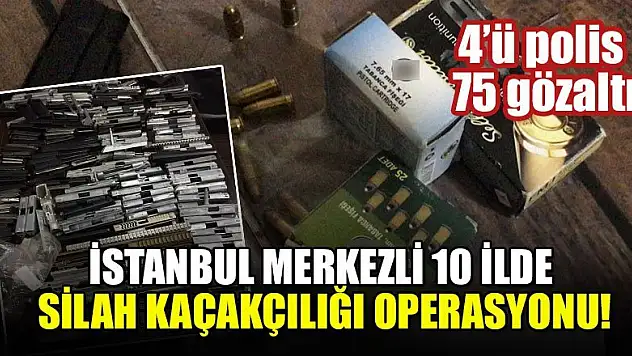 İstanbul merkezli 10 ilde silah kaçakçılığı operasyonu: 4'ü polis 75 gözaltı