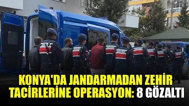 Konya'da jandarmadan zehir tacirlerine operasyon: 8 gözaltı