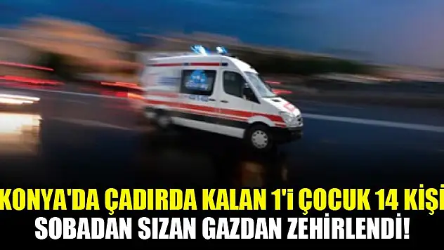 Konya'da çadırda kalan 1'i çocuk 14 kişi sobadan sızan gazdan zehirlendi!