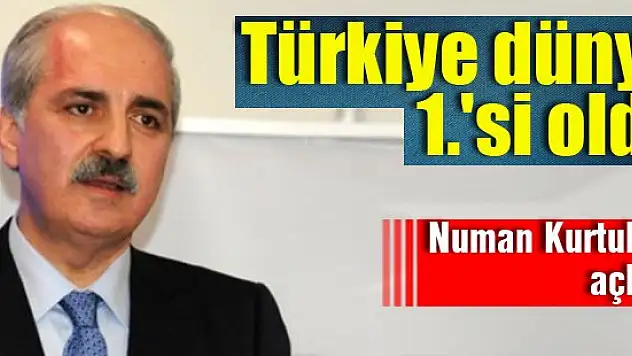 Türkiye dünya 1.'si oldu
