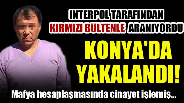 Interpol tarafından kırmızı bültenle aranan zanlı Konya'da yakalandı!