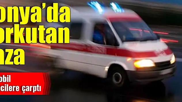 Konya'da otomobil öğrencilere çarptı: 2 yaralı