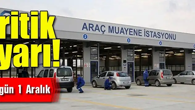 Araç sahiplerine kritik uyarı: Son gün 1 Aralık