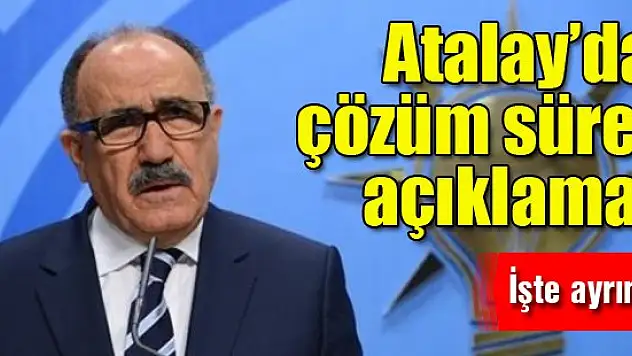 Atalay: Çözüm süreci sağlam zeminde yürüyecek