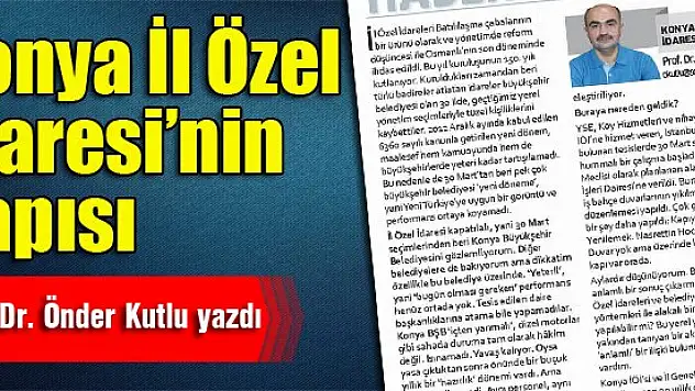 Konya İl Özel İdaresi'nin Kapısı