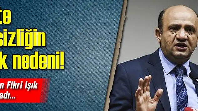 Bakan Işık'a göre işsizliğin tek nedeni