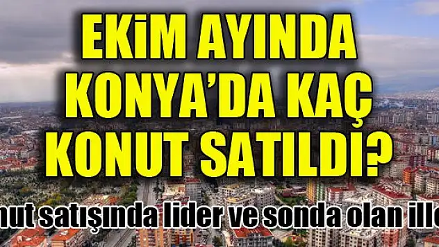 Ekim ayında Konya'da kaç konut satıldı?