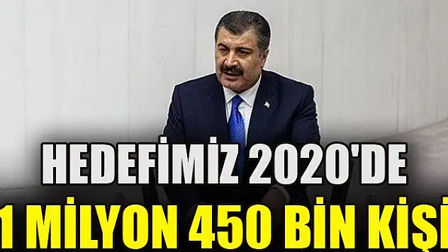 Bakan Koca açıkladı: Hedefimiz 2020'de 1 milyon 450 bin kişi