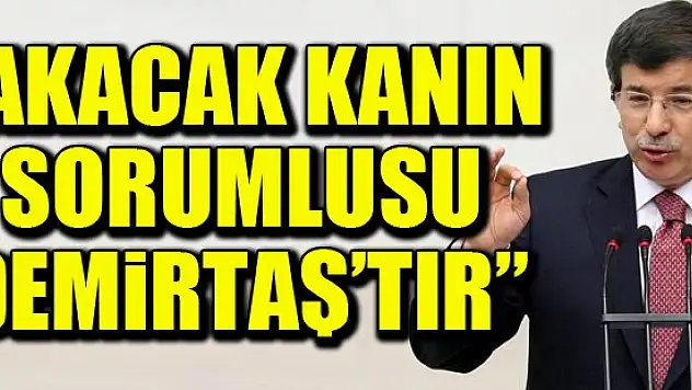 Davutoğlu: Akacak kanın sorumlusu Demirtaş'tır