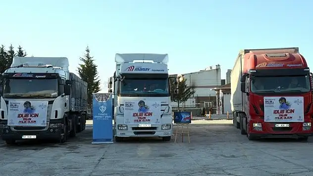Konya'dan İdlip'e 3 tır un yardımı
