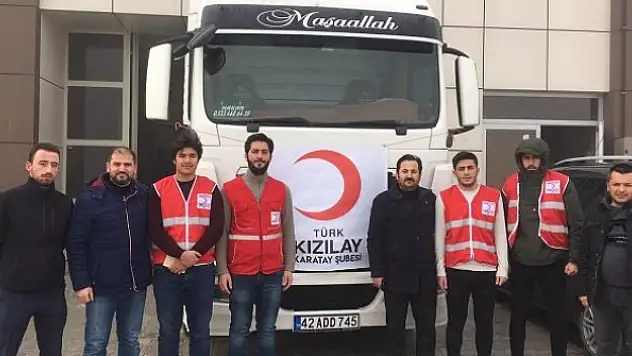 Kızılay Karatay şubesinden Elazığ'a yardım tırı