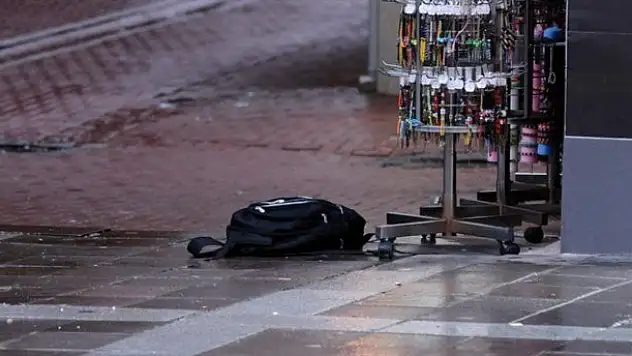 Sırt çantası fünye ile patlatıldı