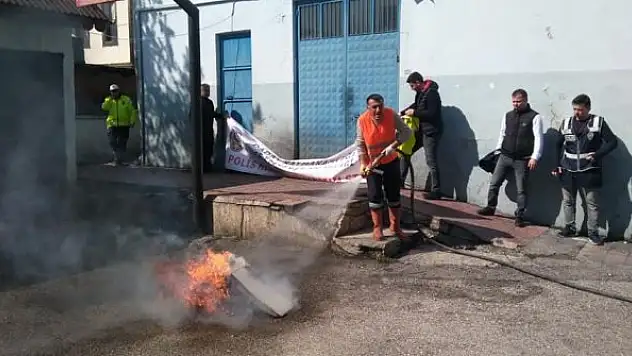 Bozkır'da yangın tatbikatı yapıldı