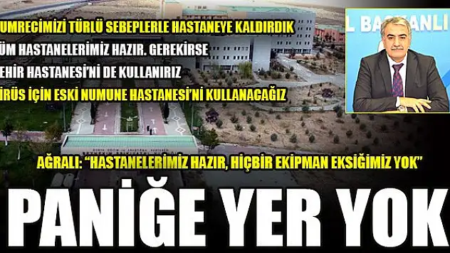Abdullah Ağralı: 'Hastanelerimiz hazır, hiçbir ekipman eksiğimiz yok, paniğe yer yok'