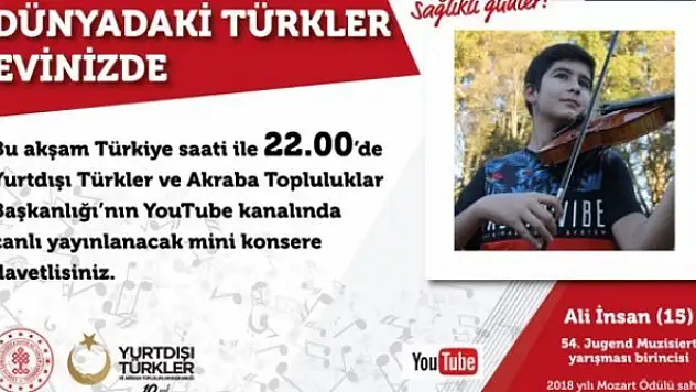 YTB'den yurt dışındaki vatandaşlar için Youtube'dan mini konser