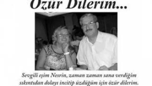 Gazeteye ilan vererek eşinden özür diledi