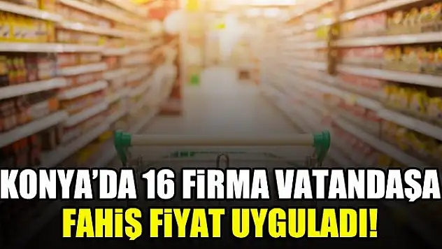 Konya'da 16 firma vatandaşa fahiş fiyat uyguladı!