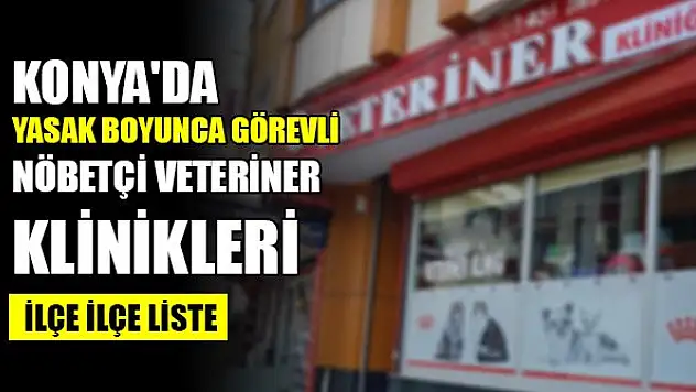 Konya'da yasak boyunca görevli nöbetçi veteriner klinikleri
