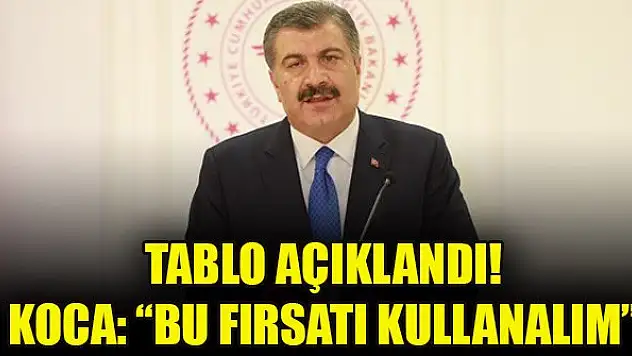 Tablo açıklandı, Bakan Koca uyardı: Bu fırsatı kullanalım