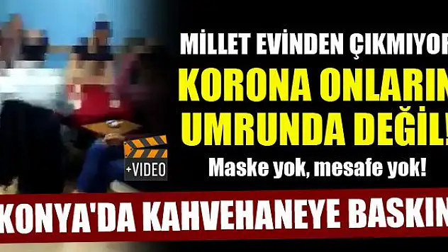 Koronavirüs umurlarında değil! Konya'da kahvehaneye baskın