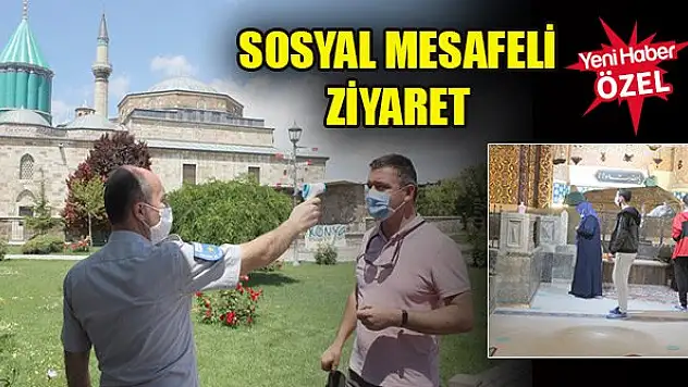 Misafirlerden Mevlana'ya sosyal mesafeli ziyaret