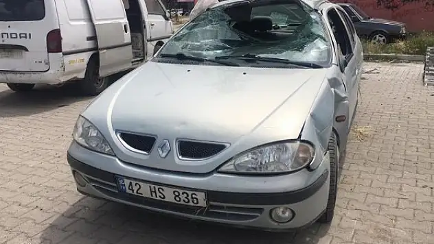 Konya'da otomobil devrildi, 81 yaşındaki sürücü yaralandı