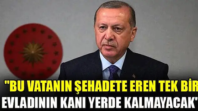 'Bu vatanın şehadete eren tek bir evladının kanı yerde kalmayacak'