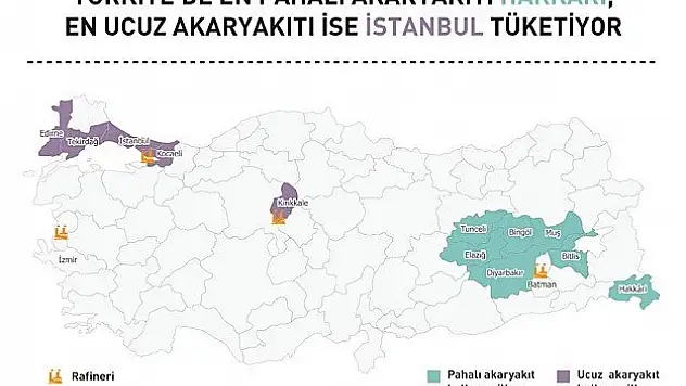 En pahalı benzin bu ilimizde...