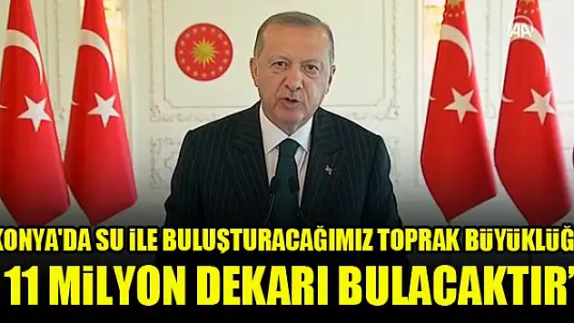 Cumhurbaşkanı Erdoğan: Konya'da su ile buluşturacağımız toprak büyüklüğü 11 milyon dekarı bulacaktır