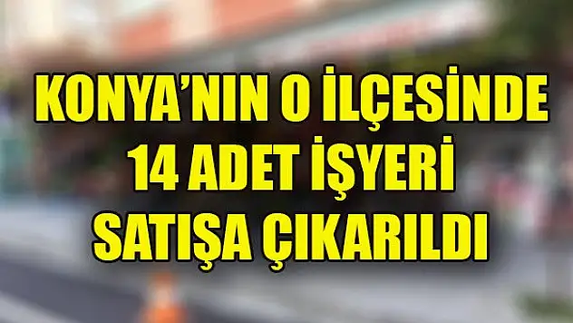 Konya'nın o ilçesinde 14 işyeri satışa çıkarıldı
