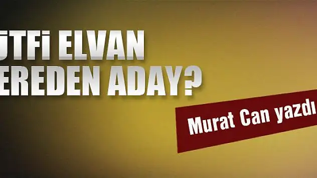 Lütfi Elvan nereden aday?... Murat Can yazdı...