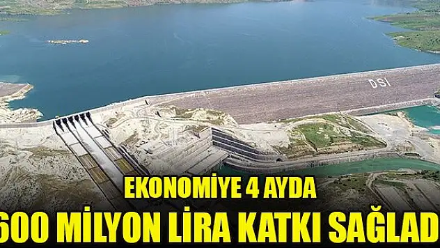 Ilısu Barajı'ndan ekonomiye 4 ayda 600 milyon lira katkı