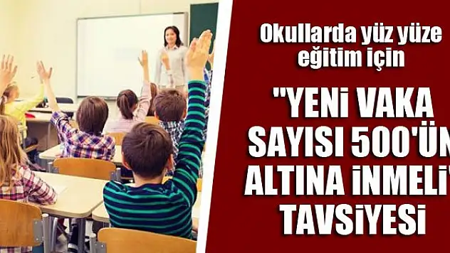 Okullarda yüz yüze eğitim için 'yeni vaka sayısı 500'ün altına inmeli' tavsiyesi