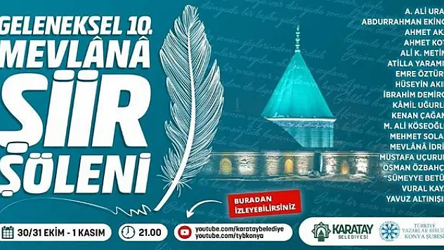 10. Mevlana Şiir Şöleni bu yıl 'dijital ortamda' yapılacak