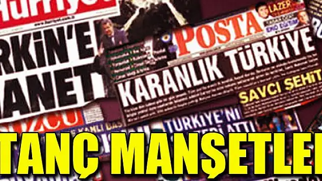 O gazetelerden utanç manşetleri