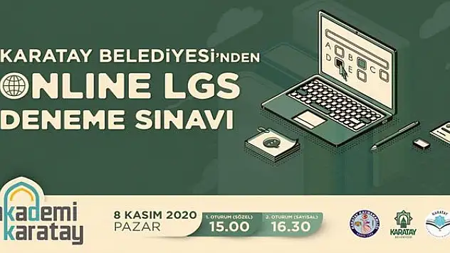 Karatay'daki öğrencilere online deneme sınavı