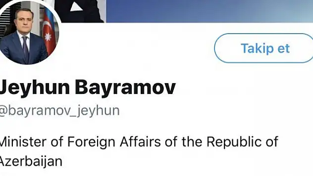 Ceyhun Bayramov'un hesabı askıya alındı