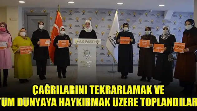 Çağrılarını tekrarlamak ve tüm dünyaya haykırmak üzere toplandılar!