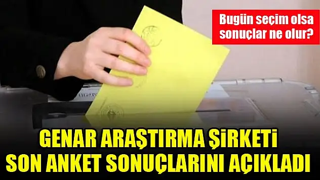 GENAR araştırma şirketi son anket sonuçlarını açıkladı...Bugün seçim olsa sonuçlar ne olur?