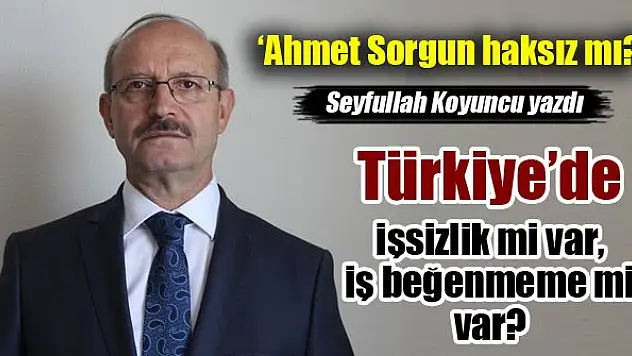 Türkiye'de işsizlik mi var, iş beğenmeme mi var? 'Ahmet Sorgun haksız mı?'
