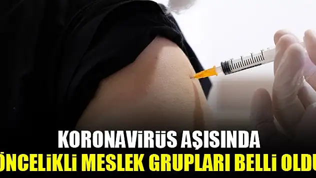 Koronavirüs aşısında öncelikli meslek grupları belli oldu