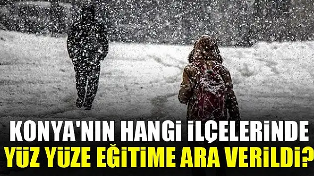 Konya'nın 21 ilçesinde kar yağışı nedeniyle yüz yüze eğitime ara verildi...İşte tüm ilçeler
