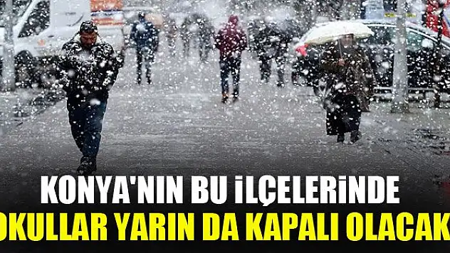 Konya'nın bu ilçelerinde okullar yarın da kapalı olacak