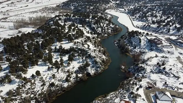Beyşehir'de mekanlarına gelen leyleklere kar sürprizi