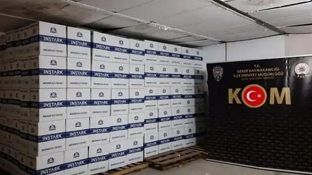 Kocaeli'de 4 milyon 540 bin makaron ele geçirildi