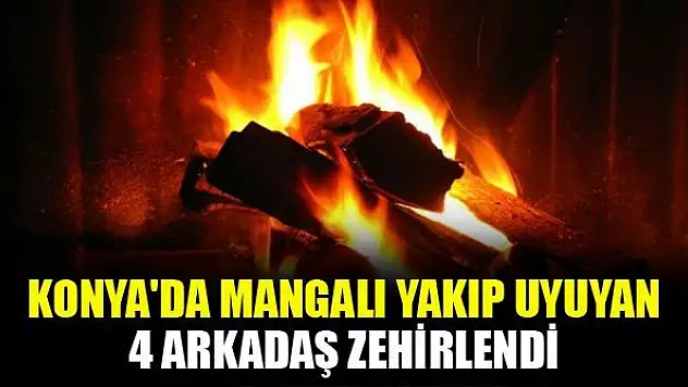 Konya'da mangalı yakıp uyuyan 4 arkadaş zehirlendi